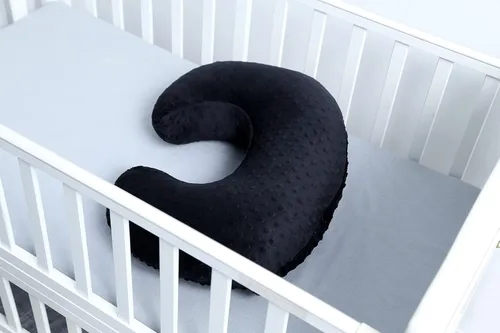Vista 6 de Funda de almohada de lactancia con lunares, funda de almohada de felpa para lactancia materna Funda para almohada de lactancia, transpirable, Negro
