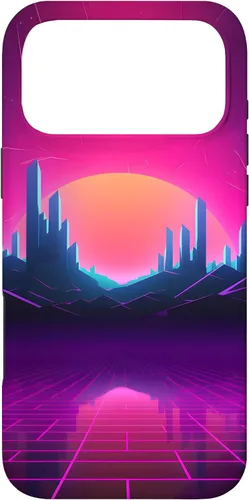 Vista 22 de Synthwave City Retrowave 80s Vaporwave Case for iPhone 17