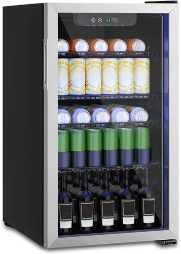 Vista 15 de Mini Refrigerador Compacto de 24 Latas/0.9 Pies Cúbicos para Refrescos, Bebidas, Cerveza o Vino, Pequeño Refrigerador Enfriador de Bebidas Portátil