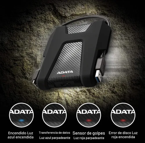 Vista 5 de ADATA HD680 1TB de grado militar a prueba de golpes disco duro externo portátil negro (AHD680-1TU31-CBK)