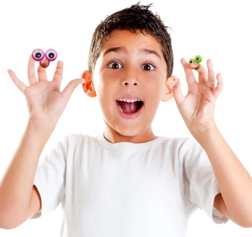 Vista 7 de Marionetas de dedo de ojo Googly Eye Finger Puppets Wiggly Eyeball Finger Puppet Rings Eye Finger Toy Party Favor 8 colores con dos tamaños