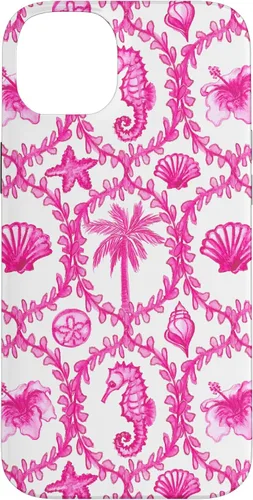 Vista 15 de Funda rosa hawaiana para iPhone 16 Coastal Nieta Coco Girl Preppy