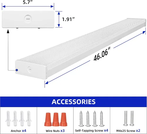 Vista 6 de hykolity Luz envolvente LED de 4 pies y 5.7 "W con 40 W, 4400 lúmenes