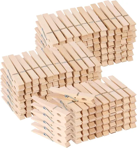 Vista 11 de 100 piezas de pinzas de madera para ropa de colores, pinzas para manualidades, pinzas para aulas de enseñanza de color, 7,37 cm, 20