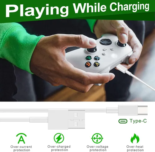 Vista 5 de Paquete de batería para controlador compatible con Xbox Series SX, batería recargable de 1400 mAh, carga rápida para Xbox Kit de accesorios de carga