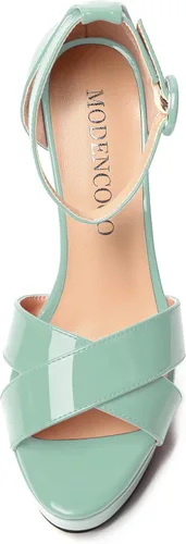 Vista 52 de MODENCOCO Sandalias de boda con correa de tobillo sexy para mujer, con plataforma y puntera abierta, tacón de aguja y tacón alto, zapatos de vestir