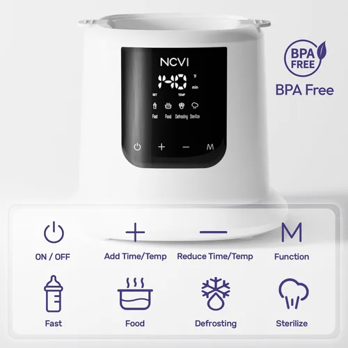 Vista 3 de NCVI Calentador de leche para bebé, calentamiento rápido de 3 minutos, 8 en 1, calentador de bolsas de leche materna para bebés con temporizador