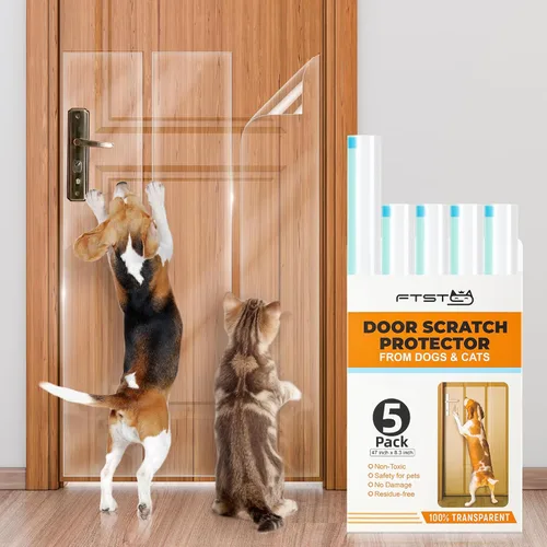 Vista 7 de FTSTC Paquete de 5 protectores de puerta, 5 x 47 x 8.3 pulgadas, protector contra arañazos para gatos y perros, resistente para alféizar de ventana