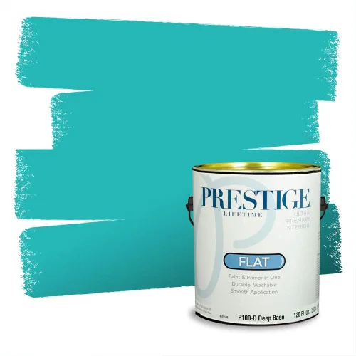 Vista 231 de Prestige Paints - Pintura exterior e imprimación en uno, 1 galón, plano, compatibilidad comparable con el color menta «Whipped Mint» de Behr