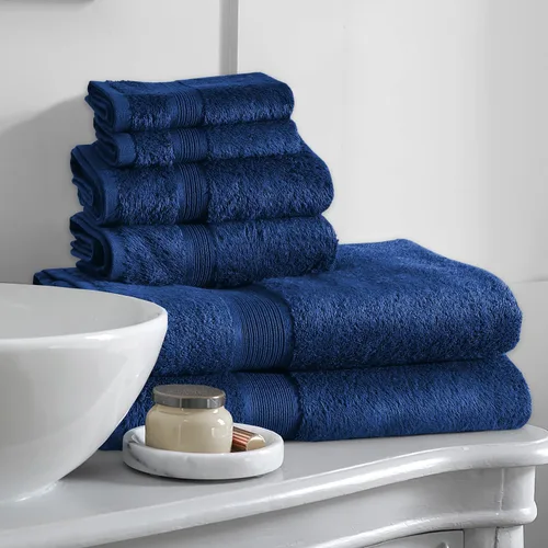 Vista 2 de Boston Linen Co. - Juego de 6 toallas de baño, 2 toallas de mano, 2 toallas de baño y 2 toallas faciales, 100% algodón de calidad hotelera, suave