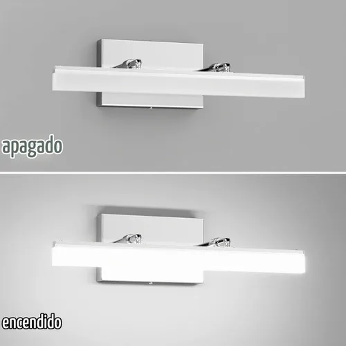 Vista 2 de Aipsun Luces LED de tocador de 15.7 pulgadas ajustables para baño, lámpara de pared para baño, accesorio de iluminación sobre espejo cromado moderno