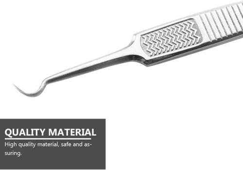 Vista 6 de Precisión de precisión de precisión 3 unids espinilla curvada punta de acero Comedone Splinter Extractor herramienta herramienta herramienta