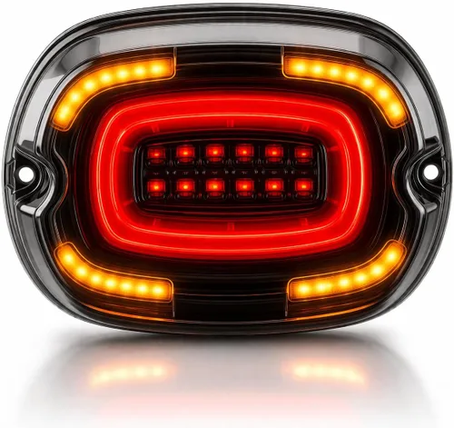 Vista 3 de Eagle Lights HALOZ - Luz trasera LED con intermitentes para motocicletas Harley Davidson
