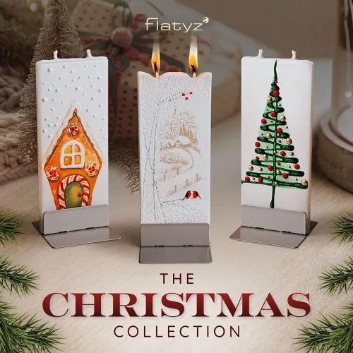 Vista 6 de FLATYZ Vela de Navidad hecha a mano, sin perfume, resistente al goteo y sin humo, vela de 2 mechas para decoración del hogar y la habitación, velas