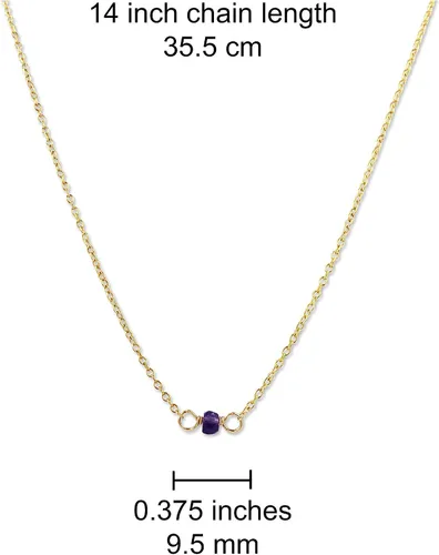Vista 37 de Gargantilla de piedra natal – Regalo de cumpleaños, regalo para niña, mujer, amiga, hija, esposa, mamá, ella, joyas de piedras preciosas para uso