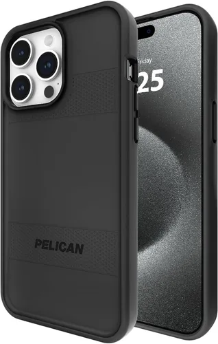 Vista 6 de Pelican Ranger - Funda protectora para iPhone 15 Pro Max, color negro Wireless Charging Compatible Phone Case w/12ft Military-Grade Drop