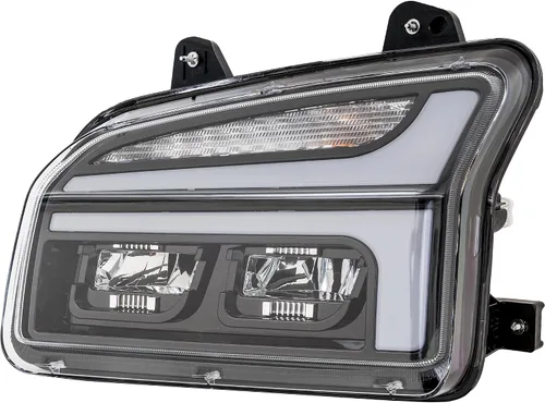 Vista 11 de Garage-Pro Bombillas LED para faros delanteros del lado del pasajero para Kenworth T880 2014-2022, carcasa negra, faros LED que reemplazan a #