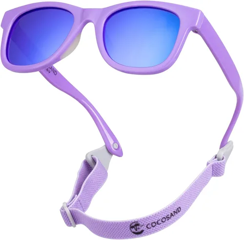 Vista 24 de COCOSAND Flexible Polarized Baby Sunglasses with Strap Beige