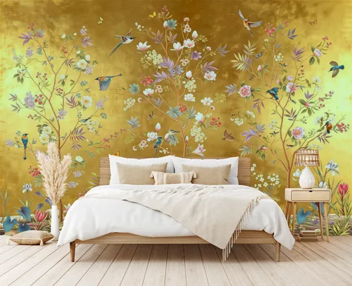 Vista 21 de Mural de pared - Papel pintado 3D de decoración, nubes rosas, 155" x 103" (no autoadhesivo)