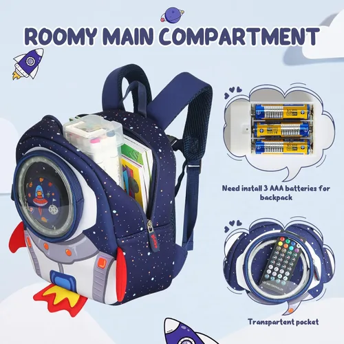 Vista 4 de yisibo Mochila para niños con correa de seguridad, mochila antipérdida para niños y niñas