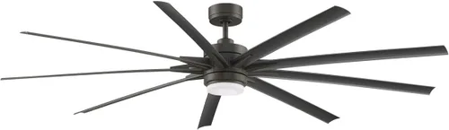 Vista 11 de Fanimation FPD8159BLW Odyn Ventilador de techo para interiores y exteriores de 84 pulgadas con cuchillas negras y kit de luz LED Negro con cuchillas