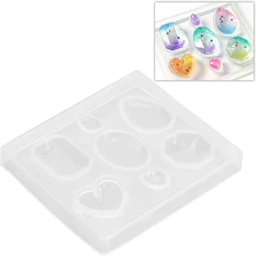 Vista 7 de Fundición, silicona transparente facetada para joyería y fabricación de manualidades