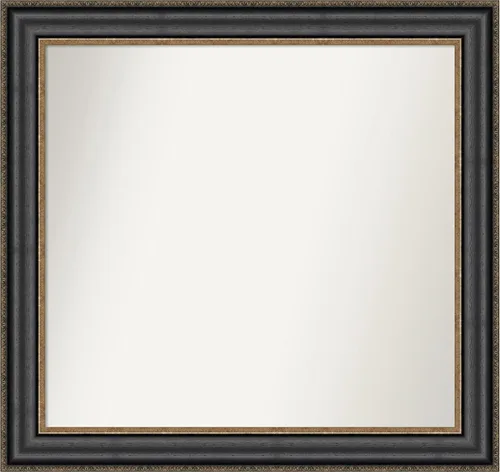 Vista 126 de Amanti Art Espejo personalizado, espejo de baño negro puente, espejo de pared o espejo de tocador de baño sobre el fregadero (26 x 26 pulgadas)