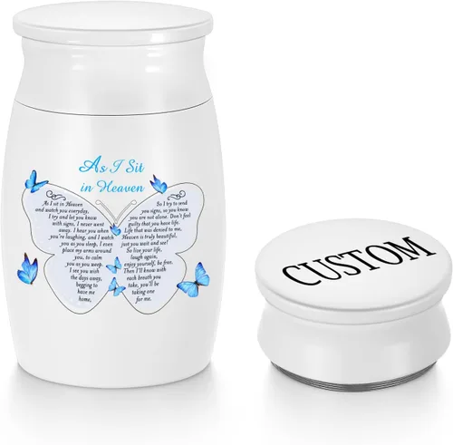 Vista 9 de Urna de aluminio para cenizas de mariposa, urna conmemorativa para cenizas humanas