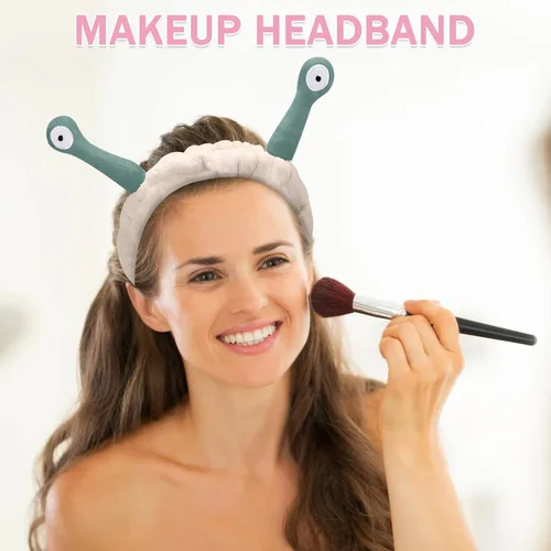 Vista 18 de Bonita diadema de caracol rosa, cara lavada para mujer, maquillaje, ducha, spa