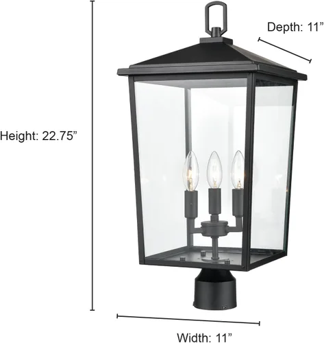 Vista 5 de Millennium Lighting 2983-PBK Tradicional, recubrimiento en polvo negro Negro (Powder Coated Black)
