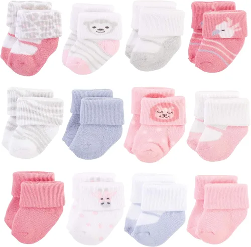 Vista 46 de Hudson Baby - Calcetines de algodón para bebés recién nacidos y Terry para niñas bebés