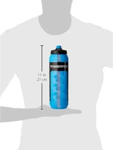 Vista 3 de Powerade Botella de agua de 32 onzas – Botella deportiva para apretar con boca ancha y tapa resistente a las fugas, reutilizable y sin BPA