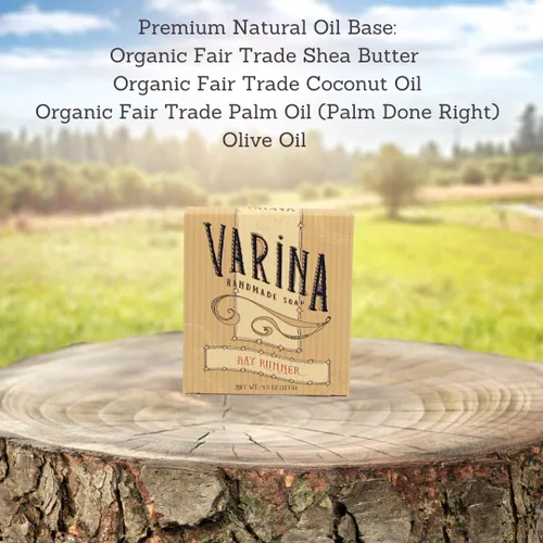 Vista 2 de Varina Jabón orgánico en barra Bay Runner - Limpieza suave para pieles sensibles, picante - Paquete de 3