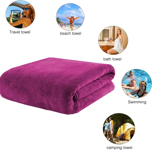 Vista 7 de Toallas de baño extra grandes de microfibra, toallas de baño y de playa, toallas de secado rápido, toallas absorbentes blandas