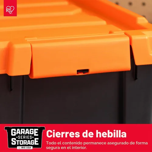 Vista 5 de IRIS USA - Contenedores de almacenamiento con tapas, 12 galones resistentes, paquete de 2 Made in USA with lockable latches for garage