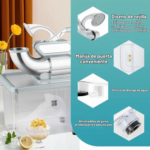 Vista 8 de Máquina de cono de nieve ARLIME, máquina de hielo afeitada comercial de 660 LBS/H 300W Plateado