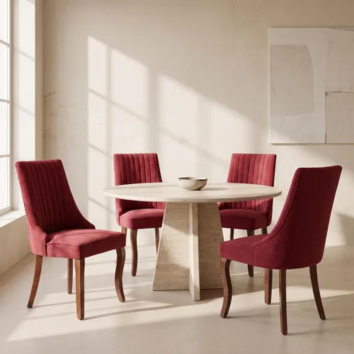 Vista 32 de Sillas de Comedor - Juego de 2 sillas de comedor modernas de mediados de siglo, tapizadas de tela con respaldo alto, sillas de cocina y comedor