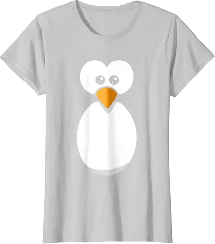 Vista 19 de Camiseta divertida con diseño de cara de pingüino o disfraz fácil, color negro, talla S