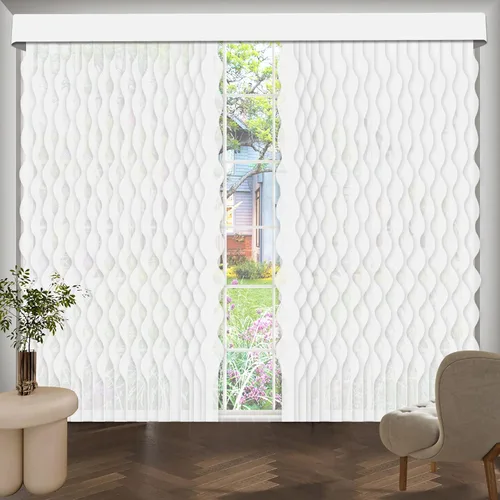 Vista 18 de Persianas verticales opacas sin cordón, persianas de tela con listones de 3.5 pulgadas, persianas verticales con protección UV, tamaño súper grande