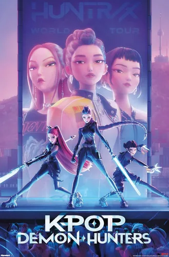 Vista 13 de Netflix KPop Demon Hunters (2025) - Póster de pared de una hoja, 22.4 pulgadas de largo x 14.7 pulgadas de ancho, versión enmarcada de madera