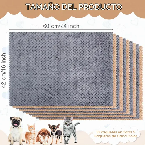 Vista 2 de VitalCozy 10 piezas de forro lavable para jaula de conejillo de indias, ropa de cama para ratas, control absorbente, almohadillas impermeables