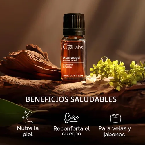 Vista 5 de Gya Labs Aceite Esencial de Madera de Agar - 0.34 Fl Oz - para Cabello, Piel, Difusor, Aromaterapia y Fabricación de Velas DIY