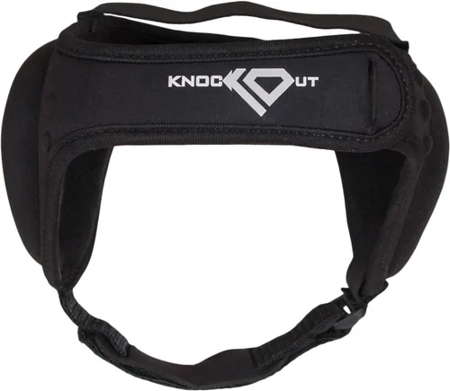 Vista 5 de KO Sports Gear Casco de lucha juvenil con correas de velcro ajustables, protector de barbilla acolchado, múltiples agujeros para las orejas