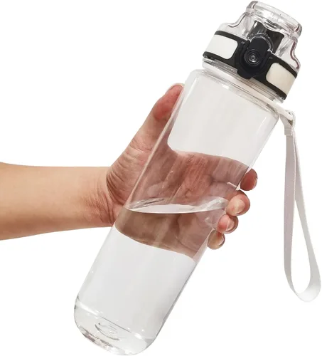 Vista 8 de Tritan - Botella de agua transparente de 24 onzas, sin marcas, sin BPA, botella de agua deportiva de 24 onzas, a prueba de fugas, reutilizable