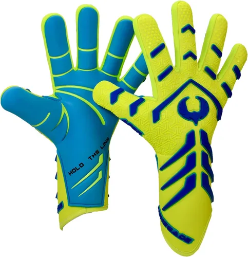 Vista 13 de Guantes de portero profesionales sin correa Renegade GK Apex (tallas 6-12, nivel 5.5) 4+5MM de agarre de contacto de corte negativo Guantes