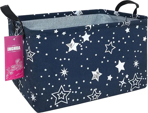 Vista 18 de Cesta de almacenamiento rectangular de tela con organizador de tela para juguetes, libros, ropa, regalos, mascotas - Perfecta para el hogar Rec