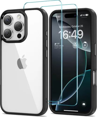 Vista 32 de HOOMIL Funda para iPhone 11 con 2 protectores de pantalla de vidrio templado, no amarillea, protección contra caídas, arañazos, transparente, parte