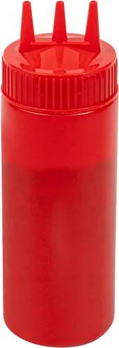 Vista 23 de Paquete de 6 botellas de plástico para apretar, transparentes, 12 onzas, punta de triple dispersión, 2.25 x 2.25 x 6.75 pulgadas por Restaurantware