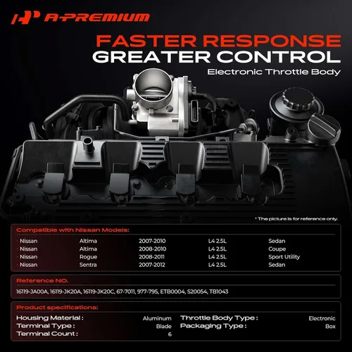 Vista 2 de A-Premium Cuerpo electrónico del acelerador compatible con Nissan