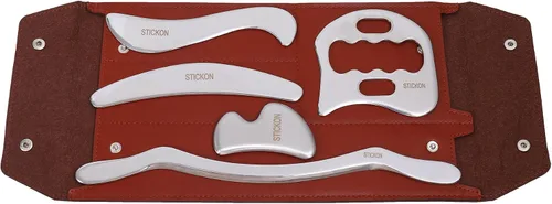 Vista 7 de STICKON Juego de herramientas de raspador muscular Gua Sha de acero inoxidable, herramientas raspadoras de masaje Gua Sha para terapia física